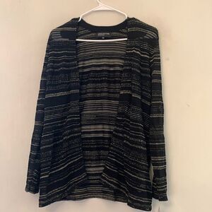 Jones New York collection black and shimmery gold cardigan Size L NWT